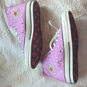 Converse High Top Chuck Taylor Pink with Hearts